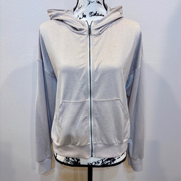 Vuori Halo Modern Zip Hoodie Ecru Heather Sweatshirt Athletic Jacket Med NWOT - Picture 4 of 10